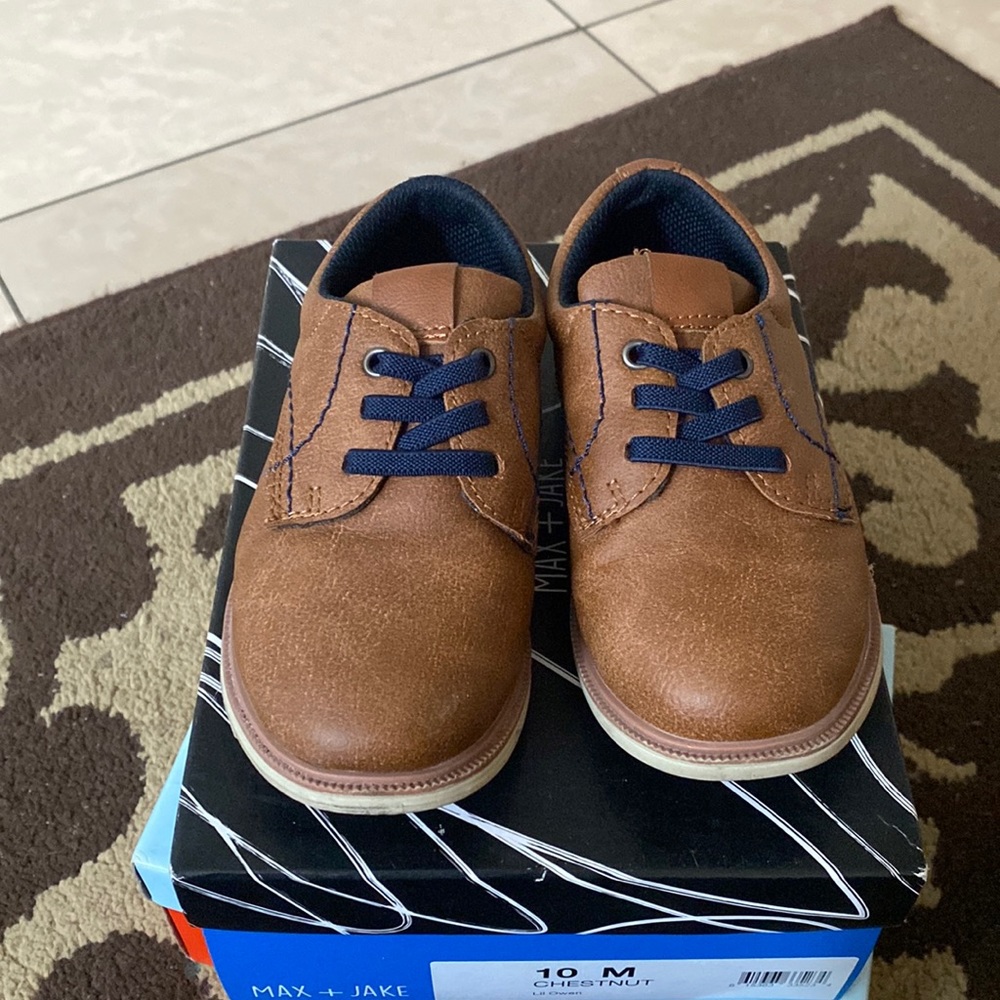 Max & Jack toddler boy shoes size 10 chestnut color